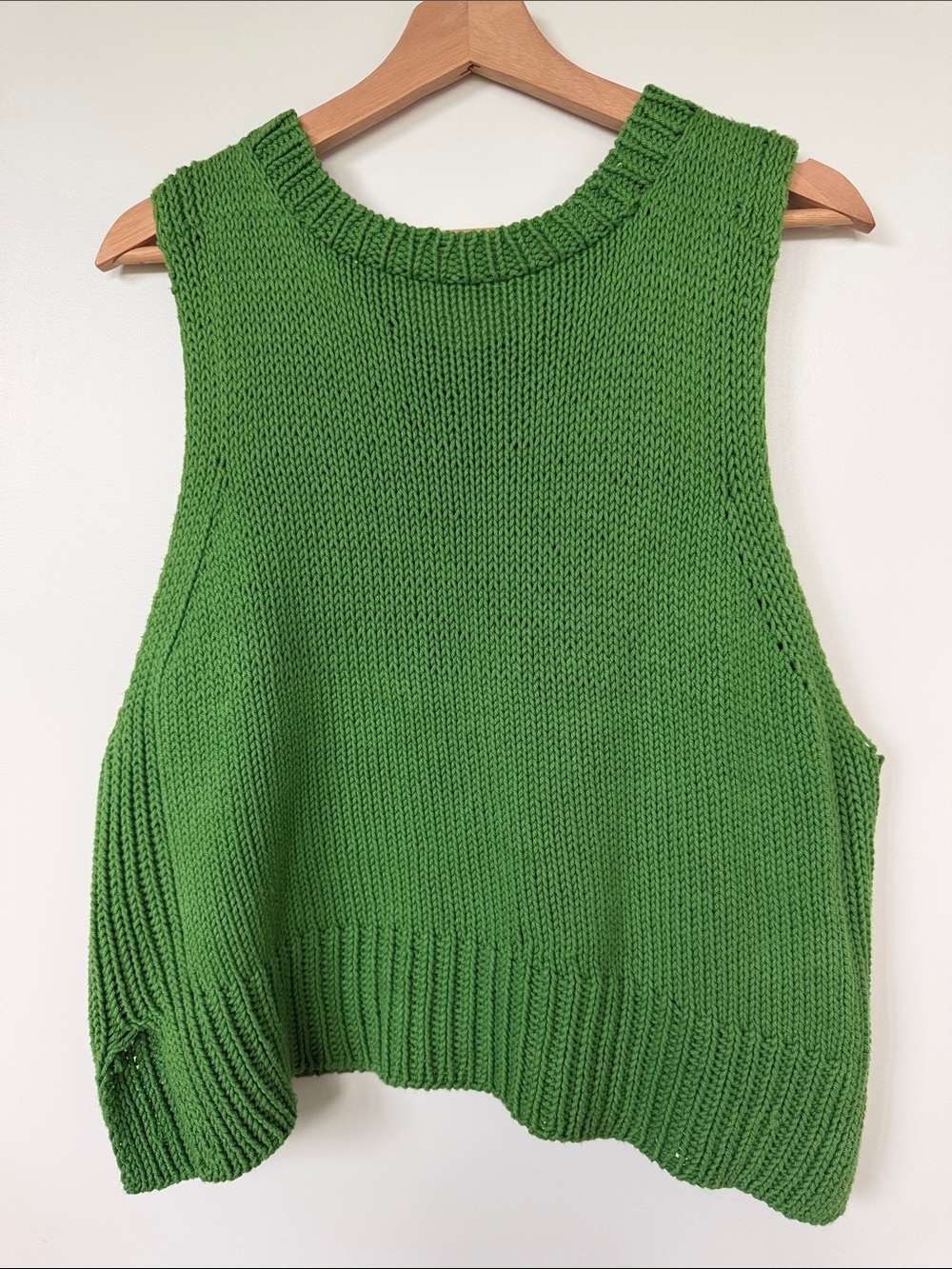 100% cotton Hand Knit Sleeveless Tank - Women's Knit Vest - Picture 6 of 6